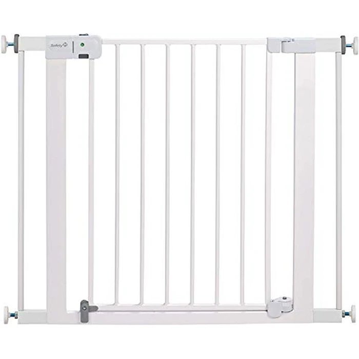 Safety 1st Auto-Close Pressure-Installed Metal Gate with Magnetic Latch - Fits 29-38" Wide, 28" Tall, Includes 2 Extension Panels and 4 Wall Cups, Great for Babies and Pets, White by Safety 1st - Image 1