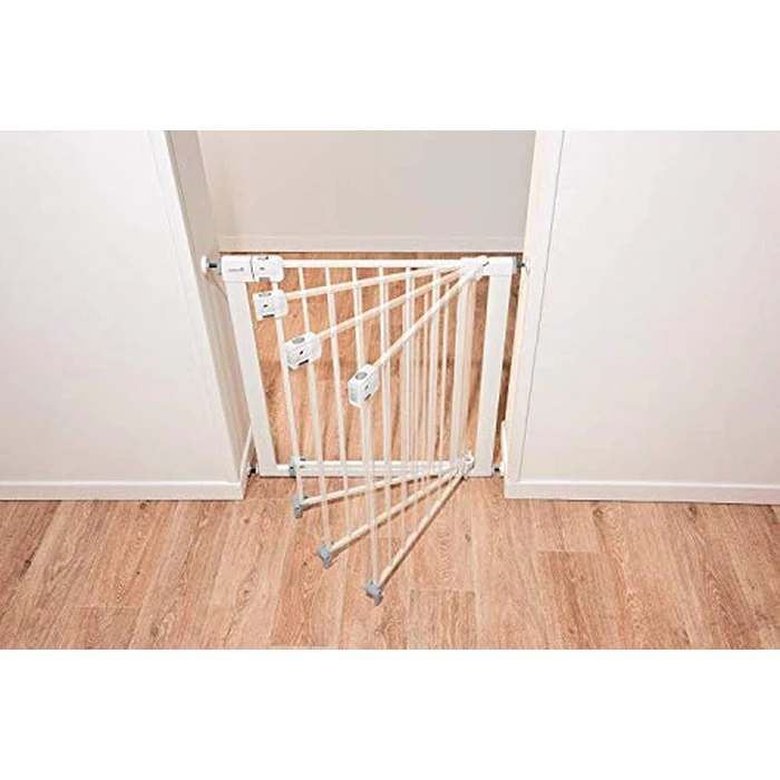 Safety 1st Auto-Close Pressure-Installed Metal Gate with Magnetic Latch - Fits 29-38" Wide, 28" Tall, Includes 2 Extension Panels and 4 Wall Cups, Great for Babies and Pets, White by Safety 1st - Image 4