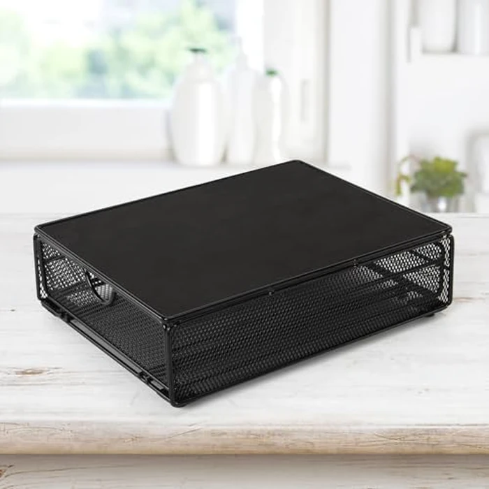 SYSYLY Coffee Pod Holder Compatible With k cup,Coffee Capsules Oragnizer,Coffee Pod Storage Drawer, 20 k Pods or 35 OriginalLine Pods Organizer, Black,Great for Small Space Counters. by SYSYLY - Image 5