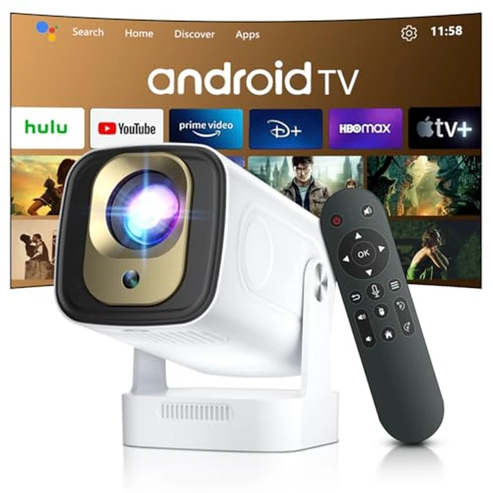 [ Auto Focus & Keystone / 1080P Native ] Mini Projector with WiFi and Bluetooth 5.4, Portable Projector for Outdoor Movies/Bedroom/Camping, Built in Apps, Smart Projecteur 4K (2026 Upgrade) by Salange - Used - Very Good condition