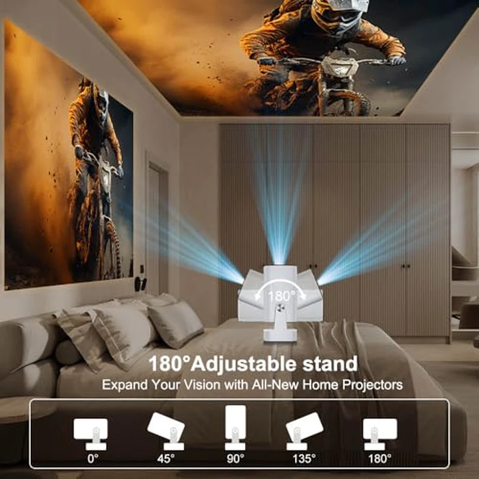 [ Auto Focus & Keystone / 1080P Native ] Mini Projector with WiFi and Bluetooth 5.4, Portable Projector for Outdoor Movies/Bedroom/Camping, Built in Apps, Smart Projecteur 4K (2026 Upgrade) by Salange - Image 8