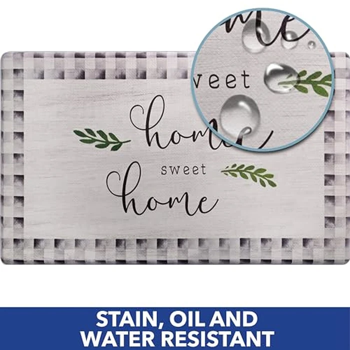 SoHome Cozy Living Anti Fatigue Kitchen Mat for Floor, Home Sweet Home Themed Cushioned Kitchen Runner Rug Mat, Non Slip, Easy Wipe Clean, 1/2 Inch Thick, 18" x 55", Grey by Home Dynamix - Image 8