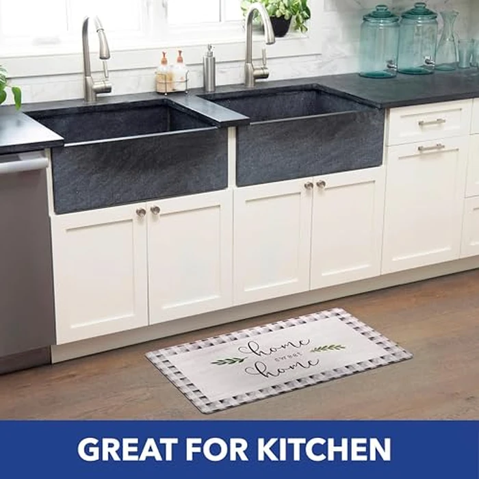 SoHome Cozy Living Anti Fatigue Kitchen Mat for Floor, Home Sweet Home Themed Cushioned Kitchen Runner Rug Mat, Non Slip, Easy Wipe Clean, 1/2 Inch Thick, 18" x 55", Grey by Home Dynamix - Image 10