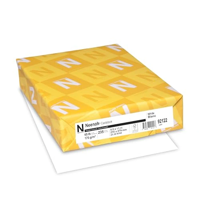 Neenah White Cardstock, 65 lb. 8.5" x 11", 235 Sheets, Thick and durable card stock for invitations, business cards, crafts and printing by Neenah - Used - Very Good condition