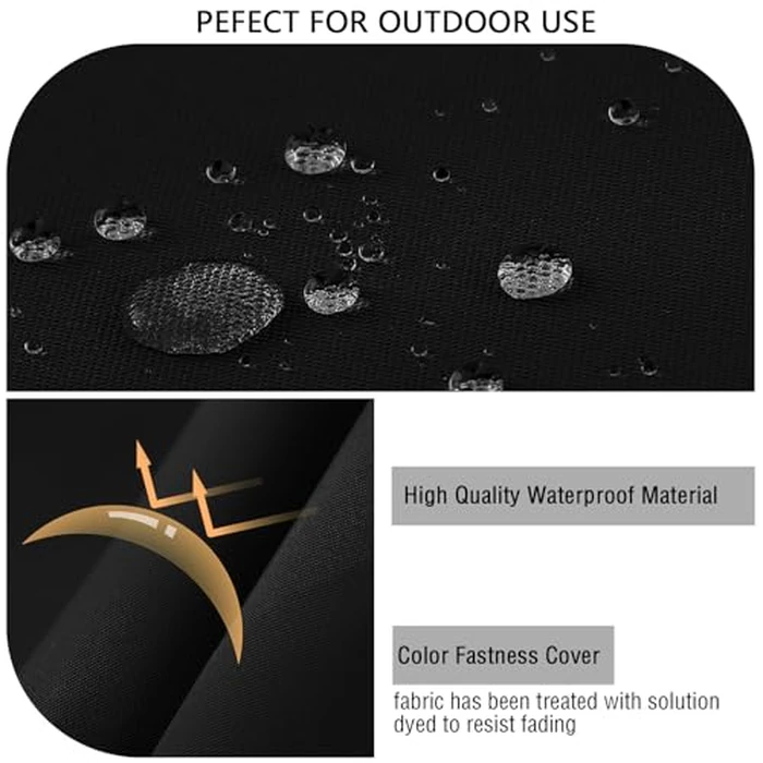 idee-home Outdoor Chair Cushions Set of 2, Waterproof Outdoor Seat Cushions for Patio Furniture, Outside Replacement Chair Pad with Ties for Lawn Deck Porch, 19 x 19 Black by idee-home - Image 5