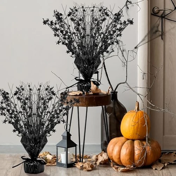 Crowye 3 Pieces Metallic Foil Spray Centerpiece Birthday Table Decoration Star Burst Centerpieces Graduation Table Decor for Birthday 2026 Party Holiday(Black) by Crowye - Image 4