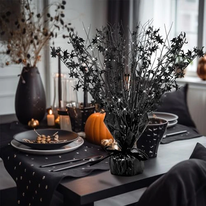 Crowye 3 Pieces Metallic Foil Spray Centerpiece Birthday Table Decoration Star Burst Centerpieces Graduation Table Decor for Birthday 2026 Party Holiday(Black) by Crowye - Image 7