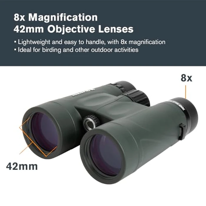 Celestron - Nature DX 8x42 Binoculars - Ideal for Birding and Outdoors - 42mm Objective Lenses - Wide 7.4 degrees Field of View - BaK-4 Prisms - Fully Multi-Coated - Waterproof and Fogproof by Celestron - Image 2