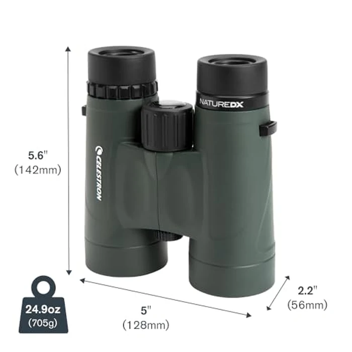 Celestron - Nature DX 8x42 Binoculars - Ideal for Birding and Outdoors - 42mm Objective Lenses - Wide 7.4 degrees Field of View - BaK-4 Prisms - Fully Multi-Coated - Waterproof and Fogproof by Celestron - Image 9