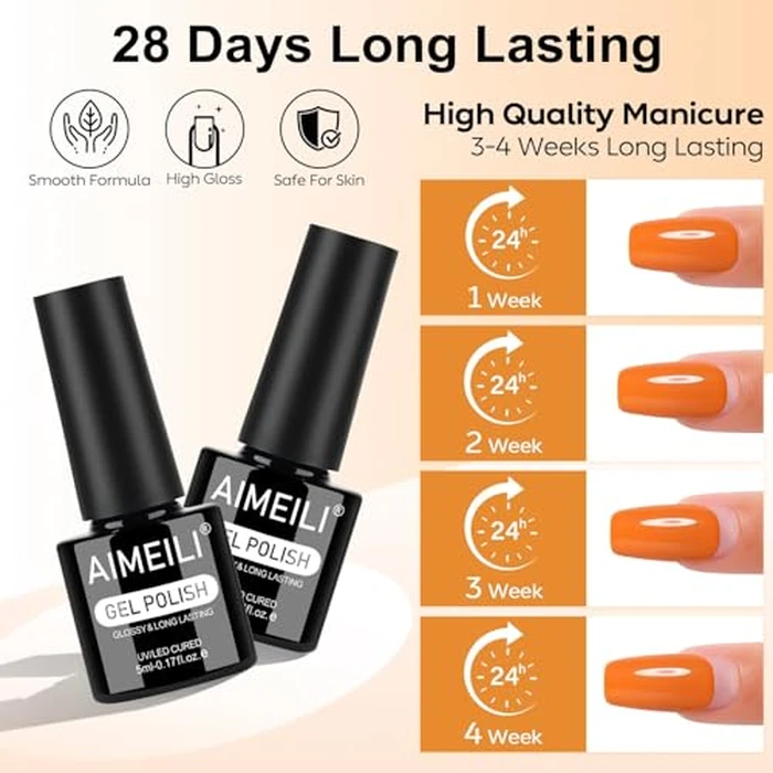 AIMEILI Brown Gel Nail Polish Set 6pcs, Hema Free, Cruelty Free, Vegan, Soak Off U V LED Nail Art Manicure Salon DIY for Women - Kit 97 by AIMEILI - Image 3