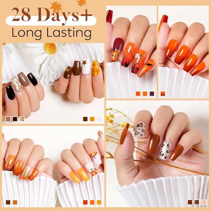 AIMEILI Brown Gel Nail Polish Set 6pcs, Hema Free, Cruelty Free, Vegan, Soak Off U V LED Nail Art Manicure Salon DIY for Women - Kit 97 by AIMEILI - Image 6