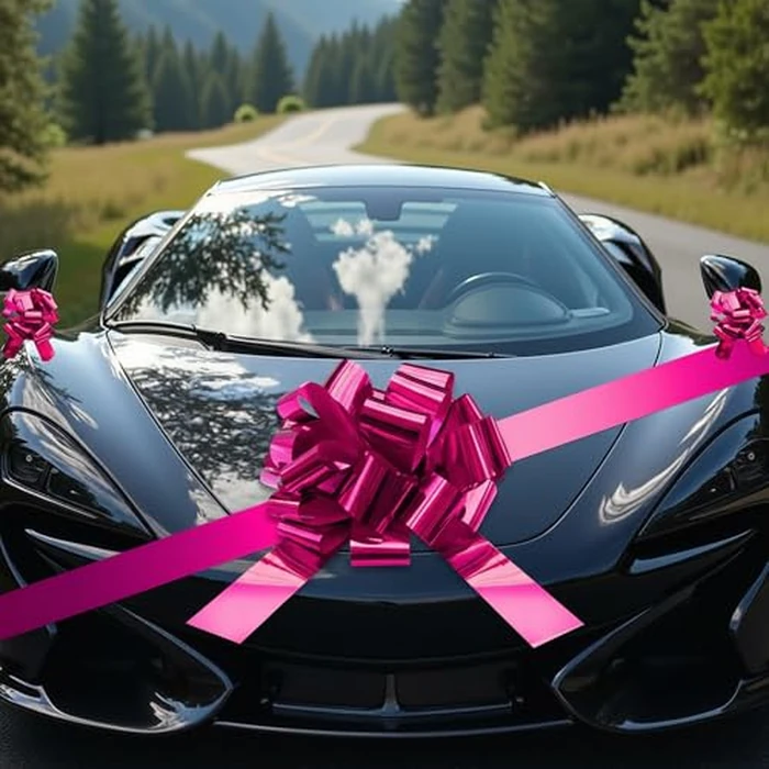 20 Inch Big Rose Red Car Bow, Big Present Bows for Christmas, Giant Bow for Cars, Bowknot Happy Birthday Bowknot Huge Car Bikes Bows Wedding Party Decorations by Hollima - Image 3