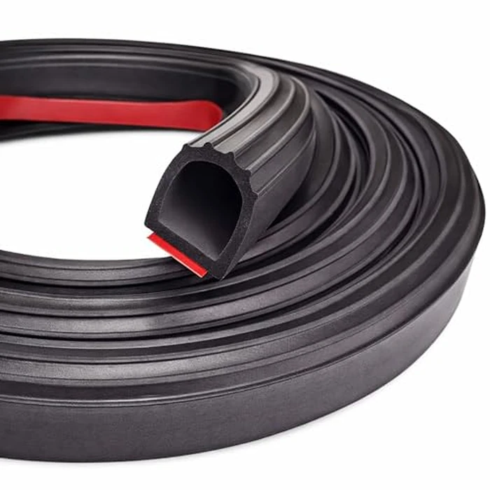 D Shape Door Rubber Seal - Weather Stripping for Truck Camper Doors, 1 Inch EPDM Self Adhesive Rubber Seal Strip for Fill Gaps, Heavy Duty RV Slide Out Exterior Use (6.5 ft) by DOTAATDW - Image 1