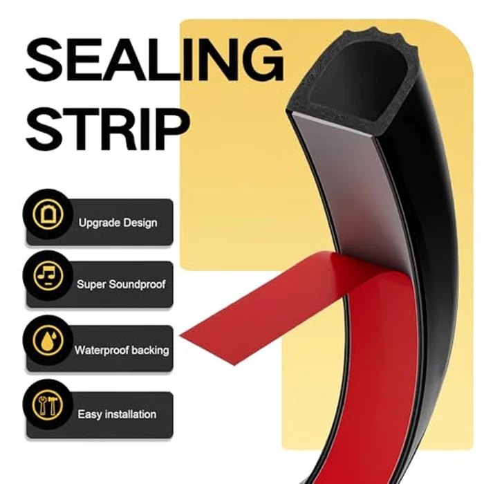 D Shape Door Rubber Seal - Weather Stripping for Truck Camper Doors, 1 Inch EPDM Self Adhesive Rubber Seal Strip for Fill Gaps, Heavy Duty RV Slide Out Exterior Use (6.5 ft) by DOTAATDW - Image 2
