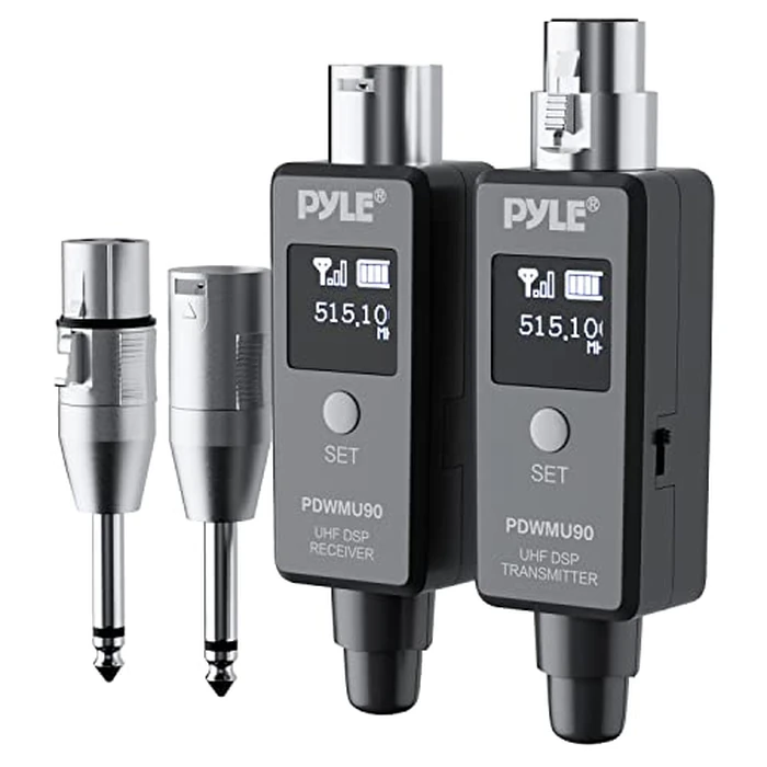 Pyle Multifunctional UHF Wireless XLR Adapter System,Transmitter And Receiver For Dynamic Microphones And Music Sources,48k Frequency Signal Transmission,USB Recharge Capable,90 Feet Range,Dark Gray by Pyle - Used - Like New condition - US$58.23