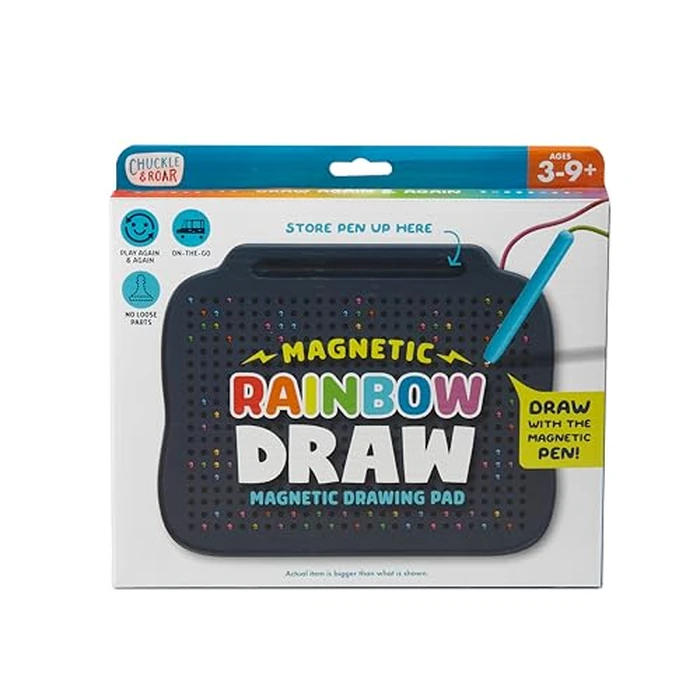 Chuckle & Roar Magnetic Rainbow Drawing Pad & Stencil Edition - Mess-Free Reusable Drawing Board for Kids | Screen-Free Travel Toy for Creative Play by Chuckle & Roar - Used - Like New condition - US$16.35