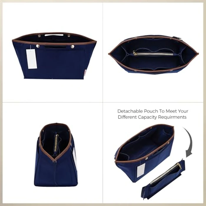 ZTUJO Purse Organizer Insert For Le Pliage, Compatible with Longchamp Le Pliage Shoulder Bag S/L, Top Handle S/M，Energy S/L, Xtra S, Longchamp Organizer Insert (Navy Blue, Medium) by ZTUJO - Image 4