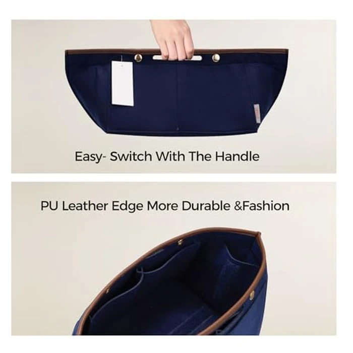 ZTUJO Purse Organizer Insert For Le Pliage, Compatible with Longchamp Le Pliage Shoulder Bag S/L, Top Handle S/M，Energy S/L, Xtra S, Longchamp Organizer Insert (Navy Blue, Medium) by ZTUJO - Image 6