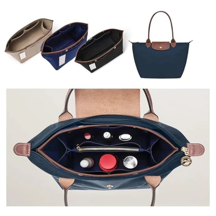 ZTUJO Purse Organizer Insert For Le Pliage, Compatible with Longchamp Le Pliage Shoulder Bag S/L, Top Handle S/M，Energy S/L, Xtra S, Longchamp Organizer Insert (Navy Blue, Medium) by ZTUJO - Image 8