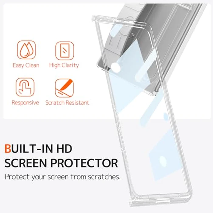 NINKI Compatible for Samsung Galaxy Z Fold 6 Phone Case with Strap,Shockproof Wrist Strap Cover Phone Case for Galaxy Z Fold 6 5G Case with Stand,Samsung Z Fold 6 Case with Screen Protector Clear by NINKI - Image 2