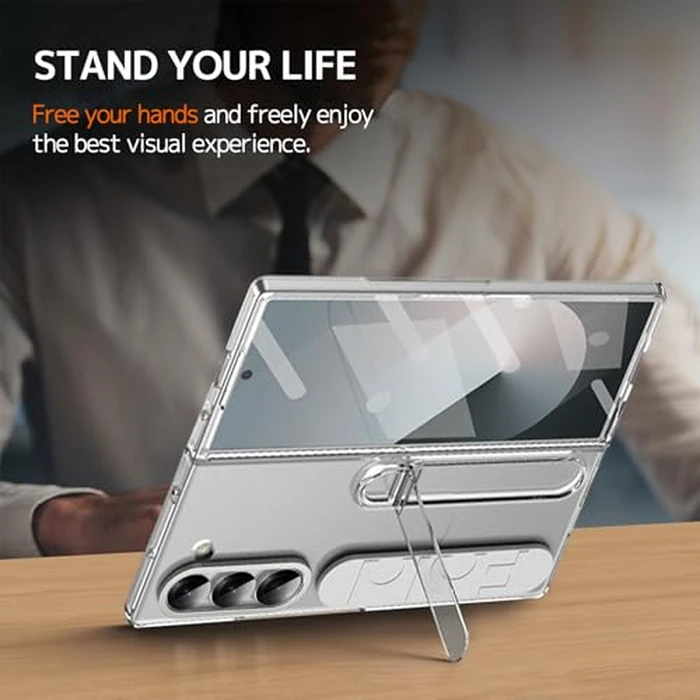 NINKI Compatible for Samsung Galaxy Z Fold 6 Phone Case with Strap,Shockproof Wrist Strap Cover Phone Case for Galaxy Z Fold 6 5G Case with Stand,Samsung Z Fold 6 Case with Screen Protector Clear by NINKI - Image 6