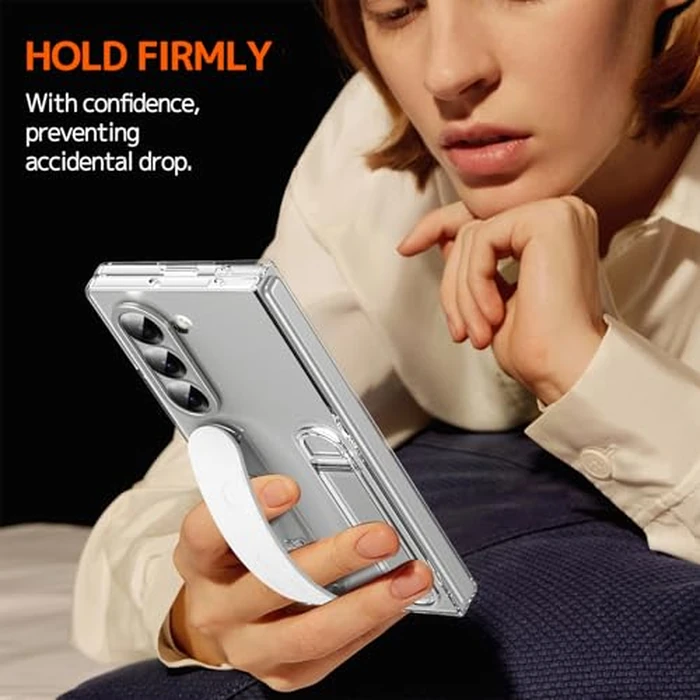 NINKI Compatible for Samsung Galaxy Z Fold 6 Phone Case with Strap,Shockproof Wrist Strap Cover Phone Case for Galaxy Z Fold 6 5G Case with Stand,Samsung Z Fold 6 Case with Screen Protector Clear by NINKI - Image 7
