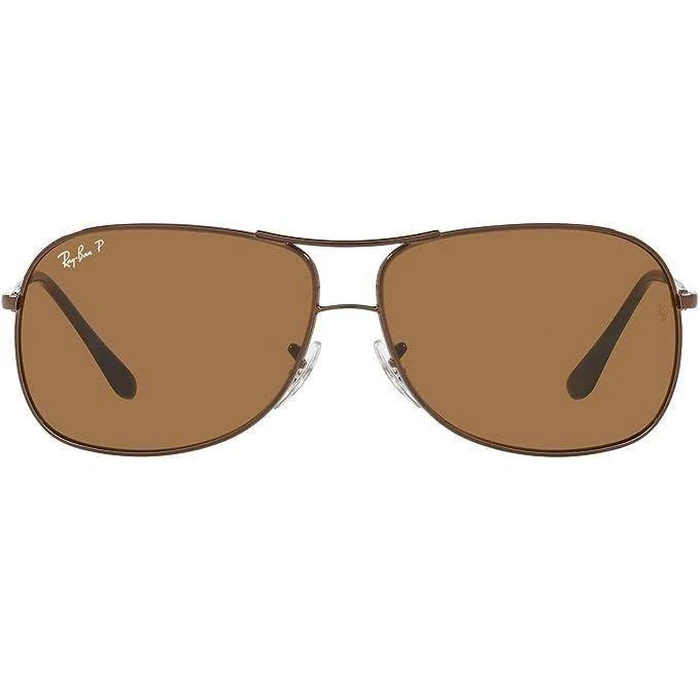 Ray-Ban Metal Aviator Sunglasses Frame RB3267 - Polished Brown/ Lenses Brown by Ray-Ban - Image 1