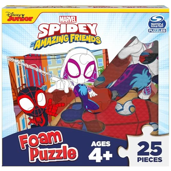 Spin Master Games, Marvel Spidey and His Amazing Friends Puzzles, Squishy Foam Puzzle, 25 Pieces, Spiderman Toys, for Ages 4 & Up by Spin Master Games - Used - Like New condition - US$10.88