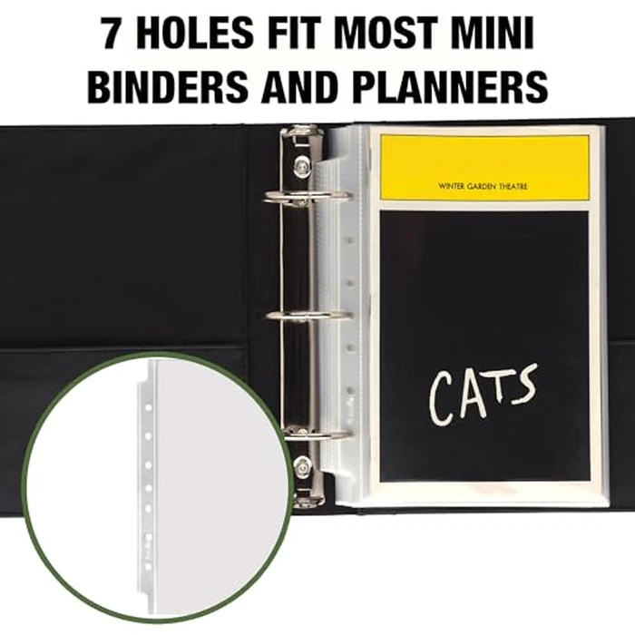 Samsill Mini Sheet Protectors 200 Pack, 5.5 x 8.5 Inch Page Protectors for Mini 3 Ring Binder, Heavy Duty, Clear Protector Sheets, 7 Hole, Top Loading, Acid Free by Samsill - Image 4