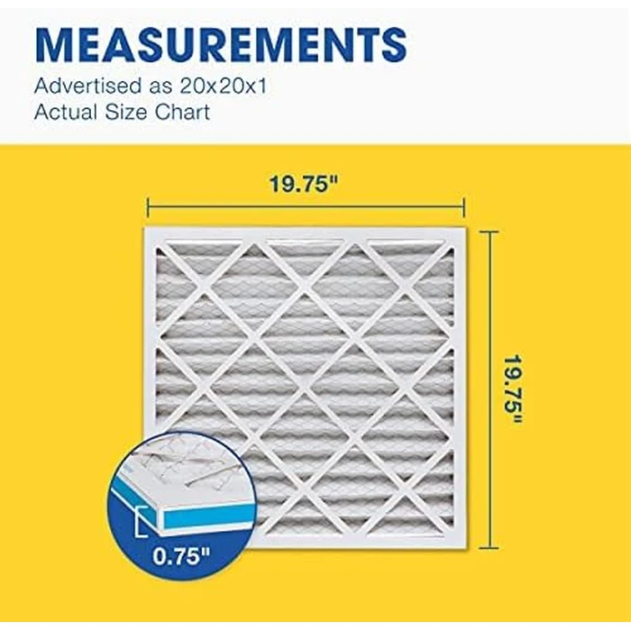 Aerostar 20x20x1 MERV 6 Air Filter, 6 Count, Actual Size (19.75 x 19.75 x 0.75), HVAC, Air Conditioning & Furnace Filter for Dust, Lint & Pollen Control (MPR 300 / FPR 3), Made in USA by Aerostar - Image 2