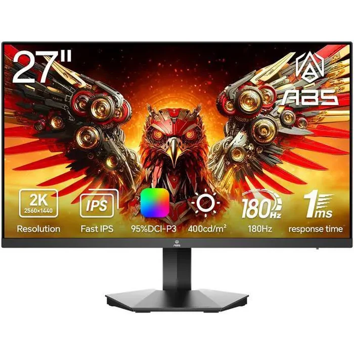 ABS 27" QHD 2K 1440P 180Hz Fast IPS with AMD FreeSync (AMD Adaptive Sync) 1ms HDR400, DCI-P3 95% Gaming Computer Monitor GQ271NE by ABS - Image 2