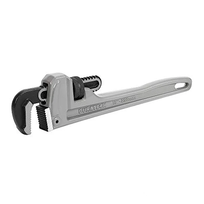 DURATECH 10-inch Heavy Duty Aluminum Straight Pipe Wrench, Adjustable Plumbing Wrench, Drop Forged, Exceed GGG standard by DURATECH - Image 1