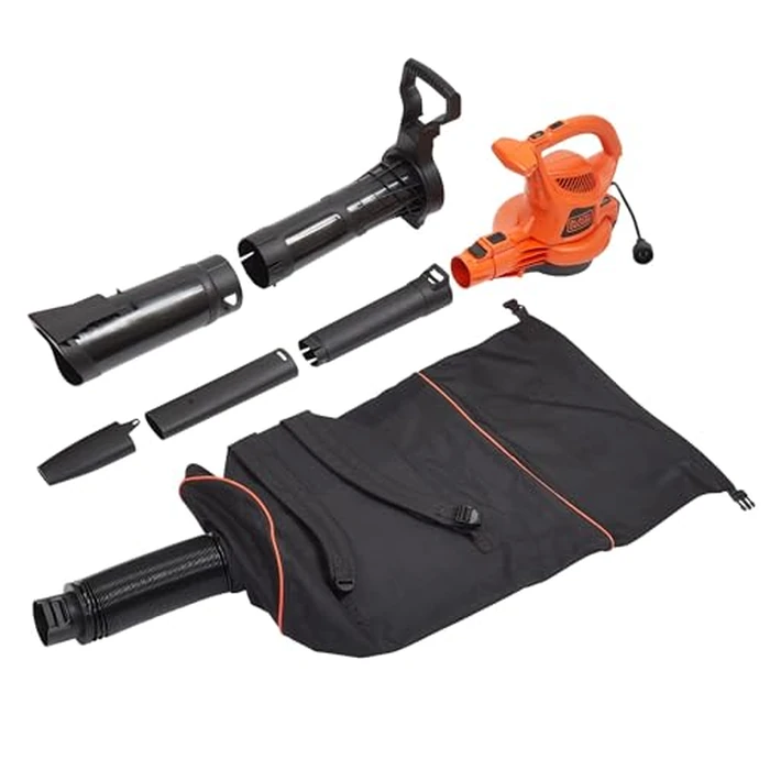 BLACK+DECKER Leaf Blower, Leaf Vacuum and Mulcher 3 in 1, Backpack Blowers for Lawn Care,250 mph Airflow, 400 cfm Delivery Power, Reusable Bag Included, Corded (BEBL7000) by BLACK+DECKER - Used - Acceptable condition - US$71.28