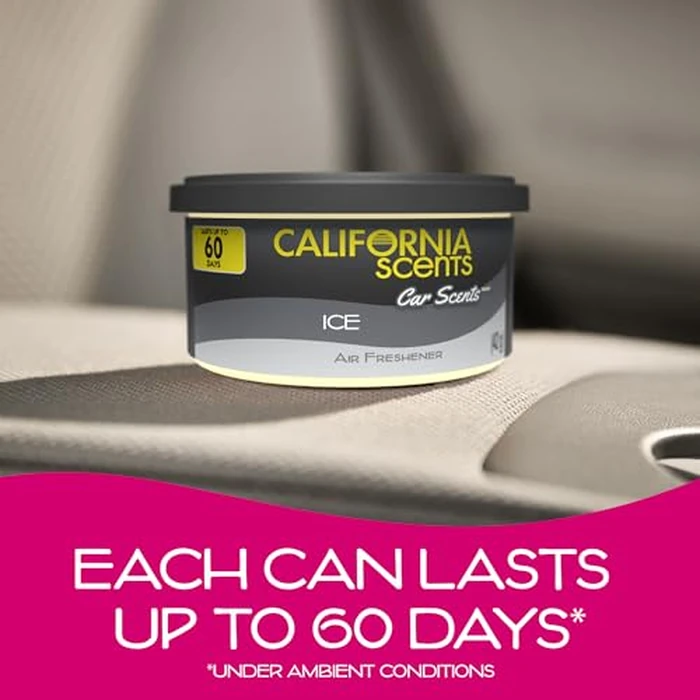 California Scents Can Air Freshener and Odor Neutralizer, Set of 12 Spillproof Cans for Home and Car, Assorted Scents, 1.5 Oz Each (Packaging May Vary) by California Scents - Image 3