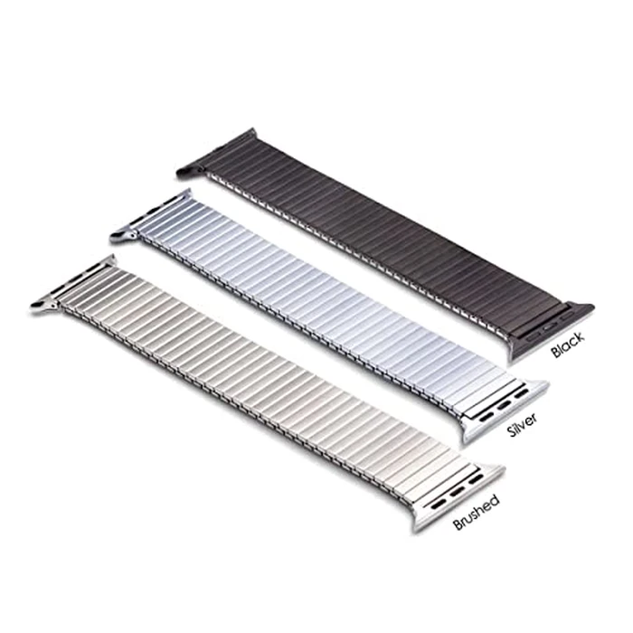 Speidel Twist-O-Flex Expansion band in Brushed Steel compatible for use with the 42/44/45 Apple Watch Series 1, 2, 3, 4,5, 6, 7, 8, 9 in Size 18 by Speidel - Image 2