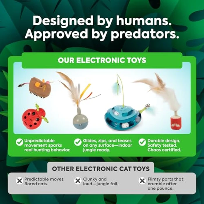 SmartyKat Hidden Hijinks Toy for Indoor Cats & Kittens, Electronic Interactive Motion Toy, Featuring Teaser Wand, Plus Replaceable Batteries Included by SmartyKat - Image 4