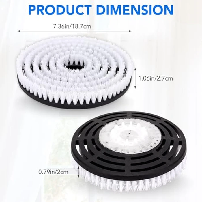 S7000 Upgraded Scrub and Steam Mop Brush Heads for Shark Steam Mop S7001, S8201, S7201, S7000AMZ, S8001, S7001TGT, S7005, S7020, etc - Replacement Mop Head for Deep Cleaning Hard Floors (White) by Sgizoku - Image 2