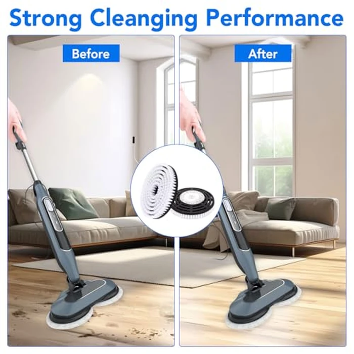 S7000 Upgraded Scrub and Steam Mop Brush Heads for Shark Steam Mop S7001, S8201, S7201, S7000AMZ, S8001, S7001TGT, S7005, S7020, etc - Replacement Mop Head for Deep Cleaning Hard Floors (White) by Sgizoku - Image 5