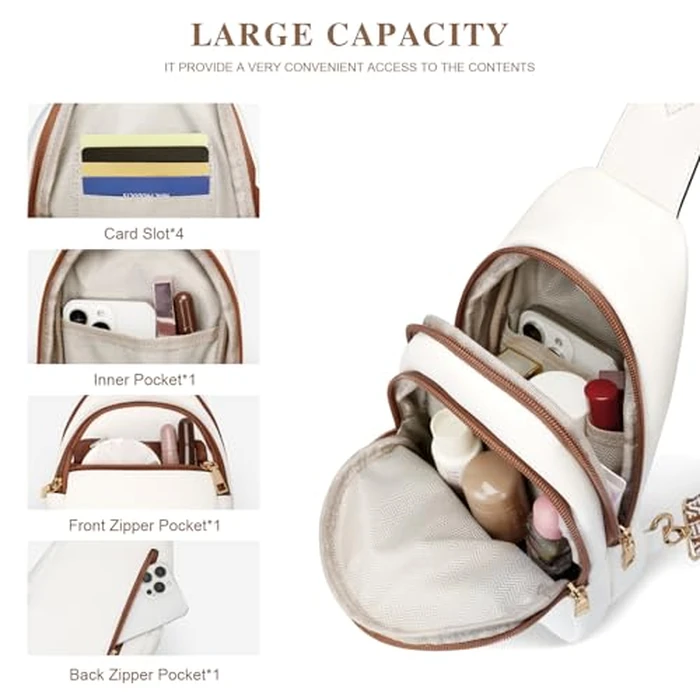 CLOUDWINGS Mothers Day Gift for Women Crossbody Bags Sling Bag Fanny Packs for Women with Initial Letter Chest Bag for Travel, Z by CLOUDWINGS - Image 6