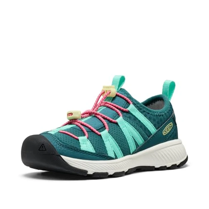 KEEN Unisex-Child Motozoa Comfortable Easy On Breathable Lightweight Athletic Sneakers, Mediterranea/Pink Lemonade, 6 by KEEN - Used - Like New condition - US$46.94