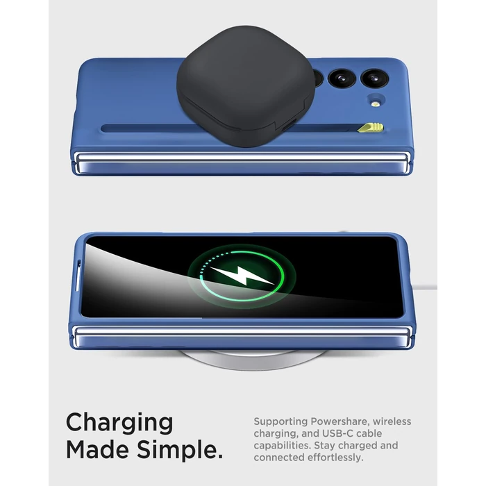 Miimall for Samsung Galaxy Z Fold 7 Case with Stylus and S Pen Holder, Slim Durable Galaxy ZFold 7 Case with Built in Screen Protector, Wireless Charging Compatible, Sky Blue by Miimall - Image 6