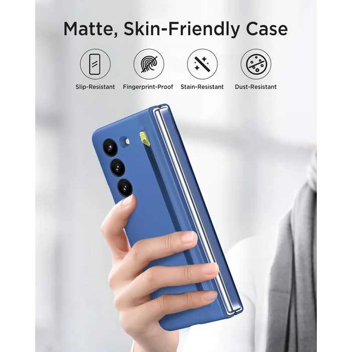 Miimall for Samsung Galaxy Z Fold 7 Case with Stylus and S Pen Holder, Slim Durable Galaxy ZFold 7 Case with Built in Screen Protector, Wireless Charging Compatible, Sky Blue by Miimall - Image 7