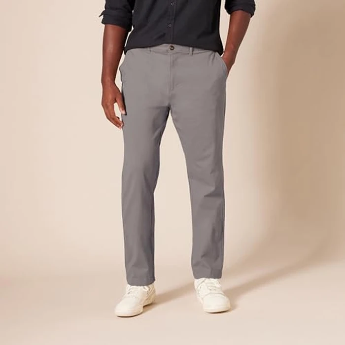 Amazon Essentials Men's Athletic-Fit Chino Pants, Charcoal, 48W x 28L by Amazon Essentials - Image 4