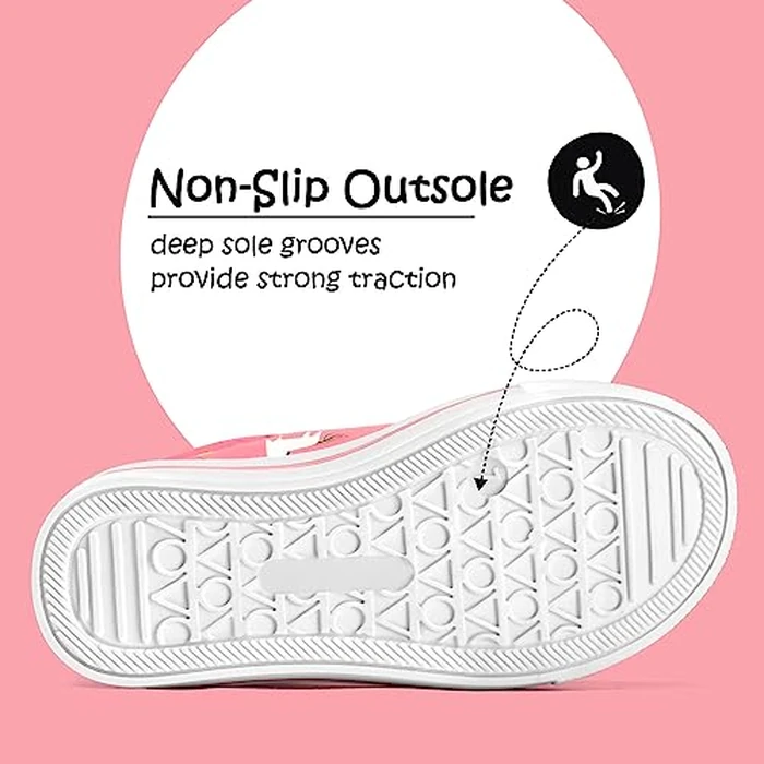 K KomForme Toddler Sneakers for Boys and Girls Dual Hook and Loops Sneakers Baby Canvas Shoes by K KomForme - Image 6