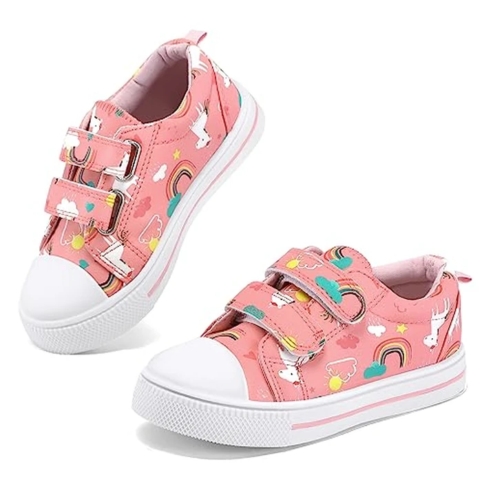 K KomForme Toddler Sneakers for Boys and Girls Dual Hook and Loops Sneakers Baby Canvas Shoes by K KomForme - Image 9