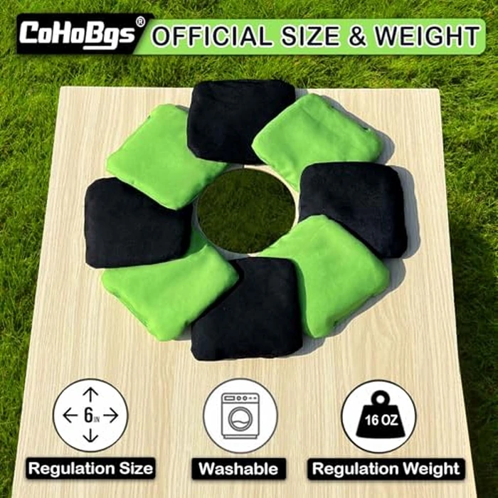 CoHoBgs Dual Sided Cornhole Bags, Professional Regulation Corn Hole Bags Set of 8, All Weather Cornhole Corn Hole Bean Bags Includes Carry Case by CoHoBgs - Image 6