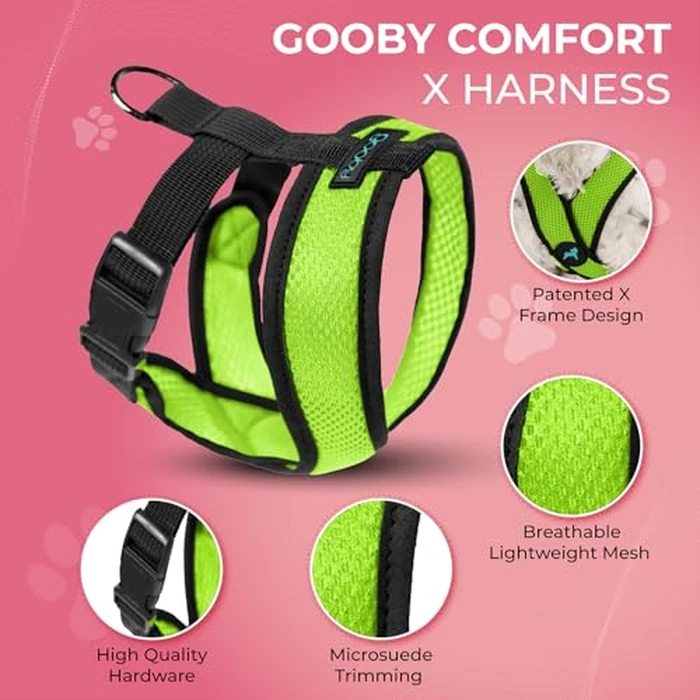 Gooby Comfort X Head in Harness - Green, Medium - No Pull Small Dog Harness Patented Choke-Free X Frame - On The Go Dog Harness for Medium Dogs No Pull or Small Dogs for Indoor and Outdoor Use by GOOBY - Image 2