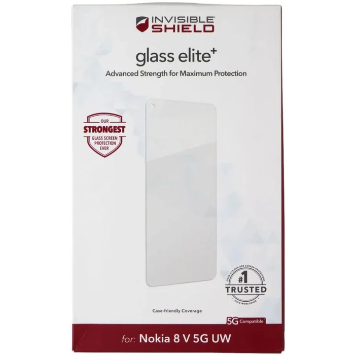 ZAGG InvisibleShield Glass Elite+ Screen Protector for Nokia 8 V 5G UW - Clear by ZAGG - Refurbished - Brand New condition - US$8.28