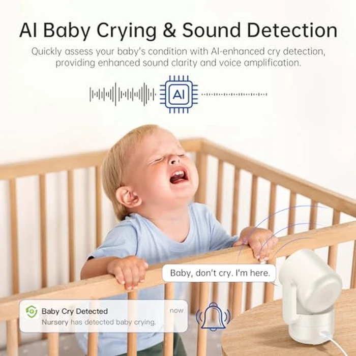 SYMYNELEC Indoor Camera for Home Security: 5G Wireless WiFi Baby Monitor with Phone App - 2K Smart Video Camera for Room - Pet Dog Kids Monitoring by SYMYNELEC - Image 5