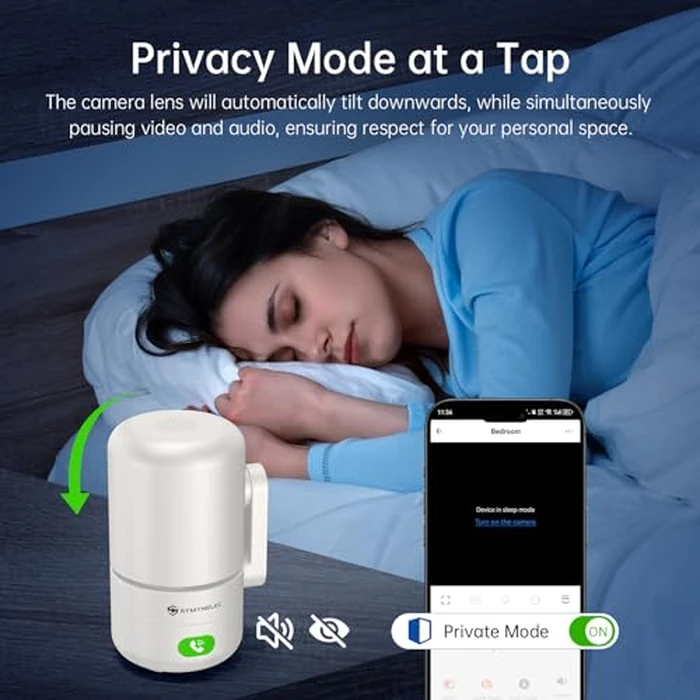 SYMYNELEC Indoor Camera for Home Security: 5G Wireless WiFi Baby Monitor with Phone App - 2K Smart Video Camera for Room - Pet Dog Kids Monitoring by SYMYNELEC - Image 7